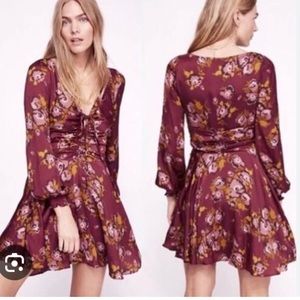 Free people purplish floral dress size 2